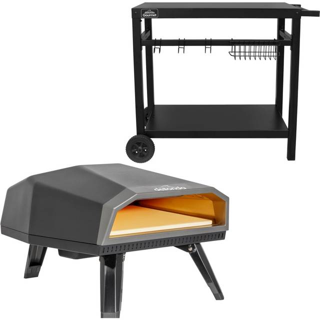 "Gas Pizza Oven with Water Resistant Cover/Carry Bag & 12"" Pizza Peel & Plancha/BBQ Trolley - DG262"