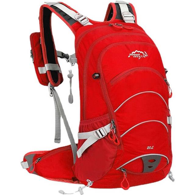 (Red, Without Water Bottle) 20 liters outdoor sports bag waterproof camping hiking with rain cover
