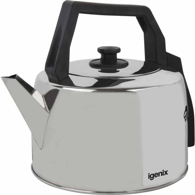 Igenix IG4350 Corded Catering Kettle, Traditional Hot Water Boiler with Lift Off Lid, Ideal for Household or Commercial Use, Stainless Steel, 2200 W,