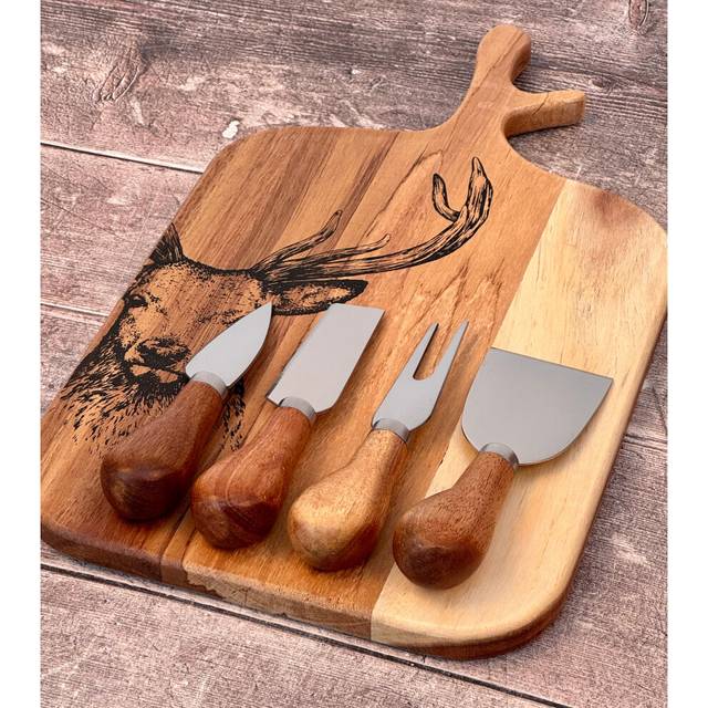 Taylor's Eye Witness Stag Acacia Cheese Board and Knife Set