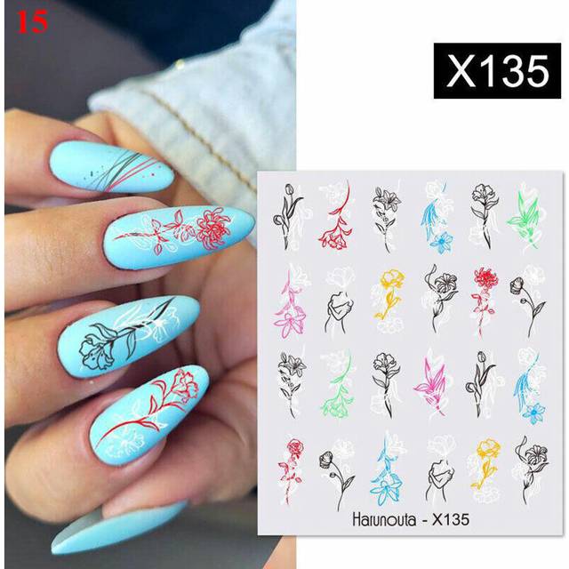 Nail Art Water Decal Transfer Sticker Flower Butterfly Nails Decoration Tips DIY