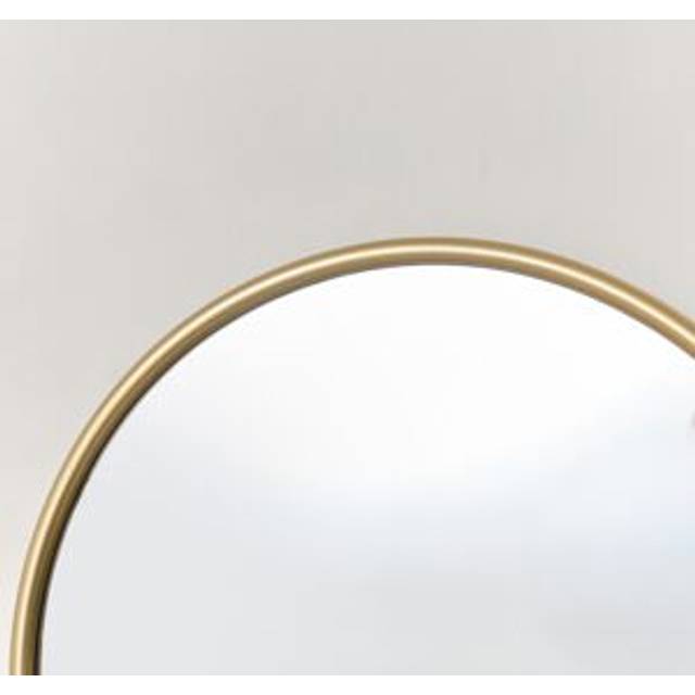 Round Gold Mirror With Jewellery Hooks - 50cm x 50cm Material: Mirrors