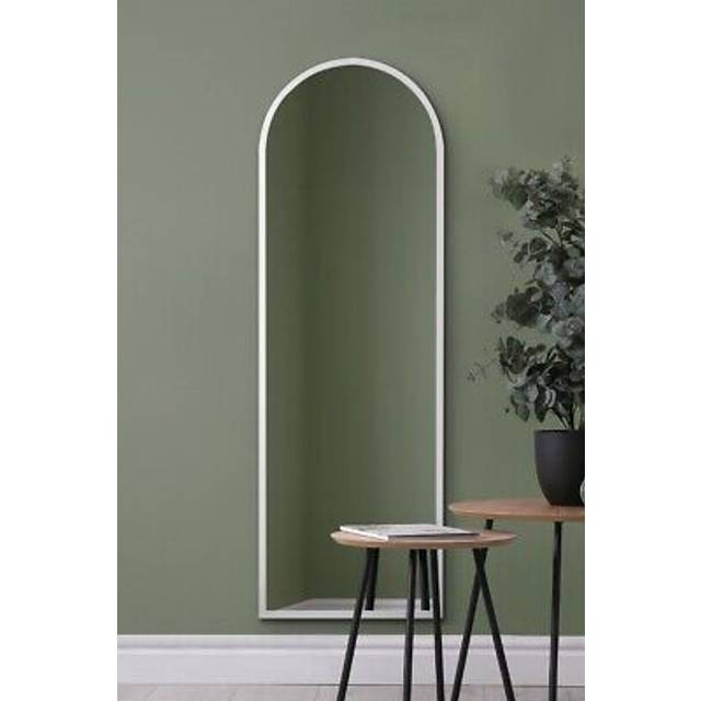 White Framed Arched Window Leaner/Wall Mirror 63" X 21" (160x53M) - 1 Pack
