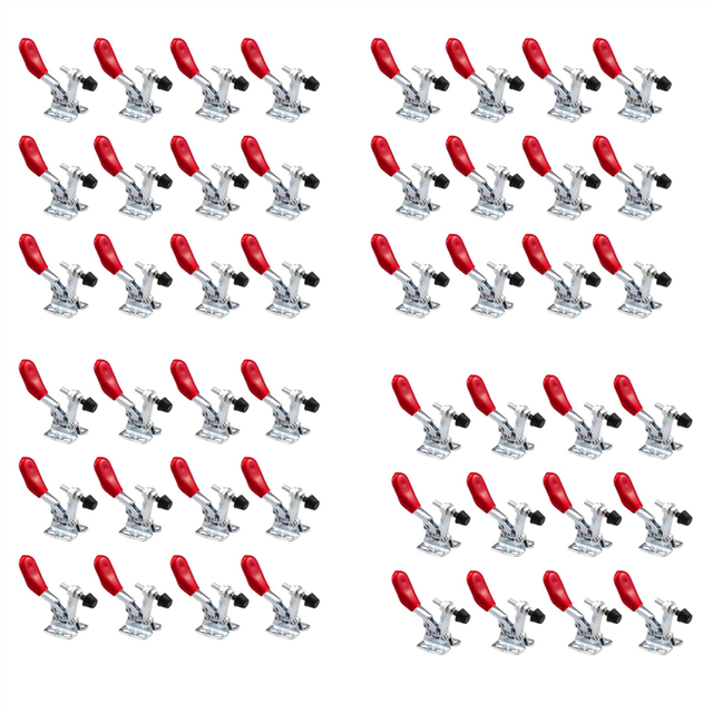 48 Pieces Hand Tool Adjustable Toggle Clamp 201A Antislip Red Horizontal 201-A Quick Release Heavy Duty