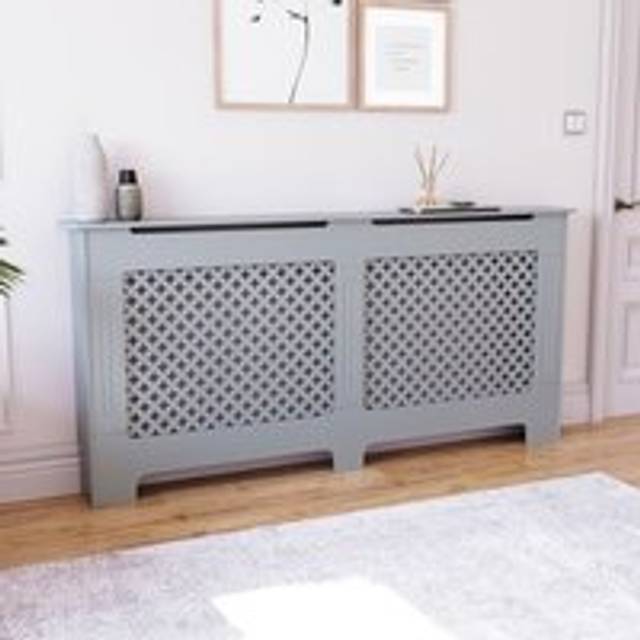 Home Discount - Oxford Radiator Cover mdf Modern Cabinet Grill, Grey, Extra-Large