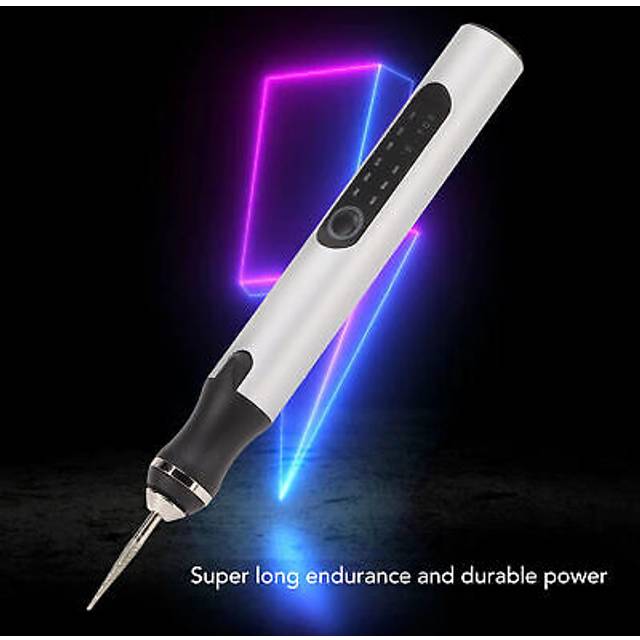 Electric engraving pen aluminum alloy silver mini micro engraver with intellige❤