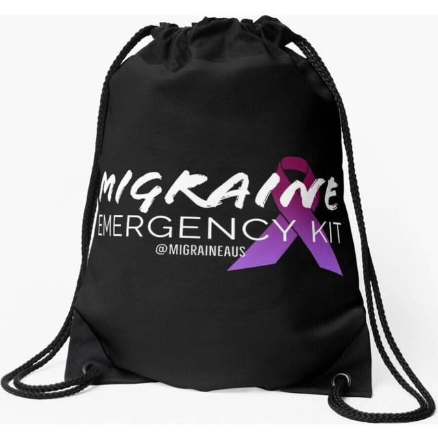Drawstring Bag Migraine Emergency Kit (Ribbon) Sport Gym Shoe Backpack