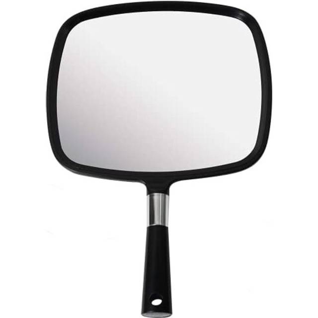 MIRRORVANA Large Hand Mirror with Comfy Handle - Big Handheld Mirror for Barber Shops, Hairdressing, Dental Offices, Home Self Hair Cutting and Make