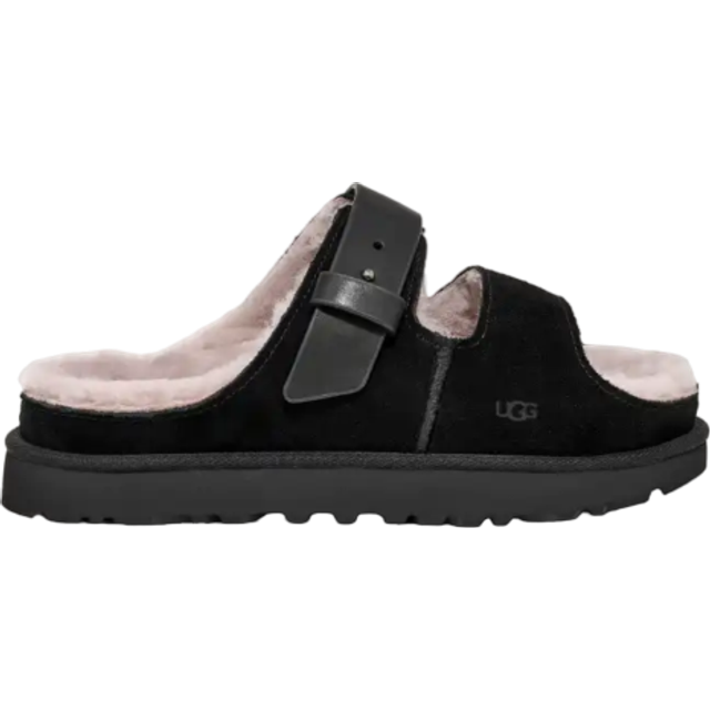 UGG® Greenport Strap Slide for Women in Black, Size 5, Suede/Leather