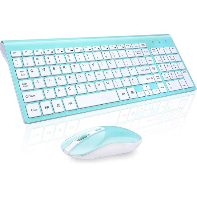 Wireless Keyboard Mouse Combo, cimetech Compact Full Size Wireless Keyboard and Mouse Set 2.4G Ultra-Thin Sleek Design for Windows, Computer, Desktop,