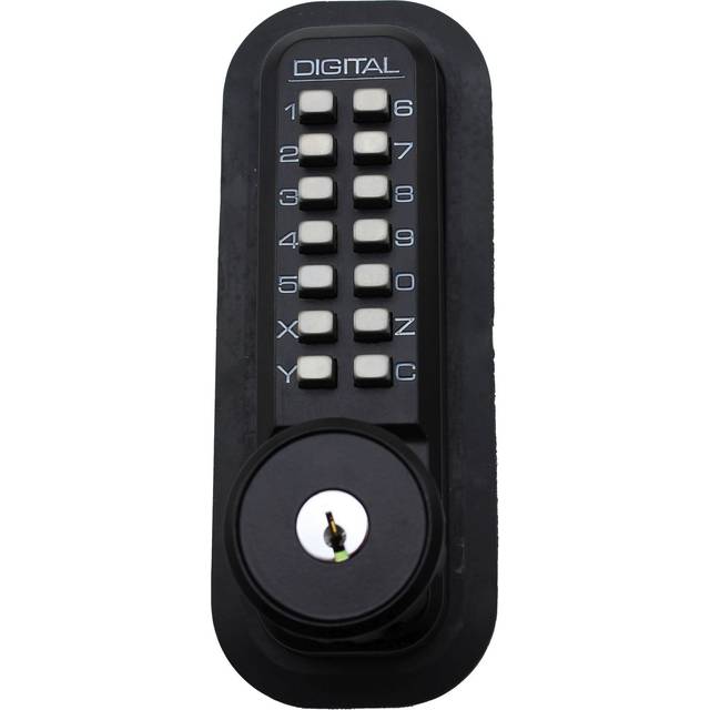 Lockey USA 2210JBKO Mechanical Keyless Deadbolt Key Override in Jet Black