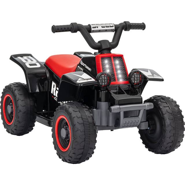 AIYAPLAY 6V Electric Quad Bike for Kids w/ Forward Backward, Black and Red