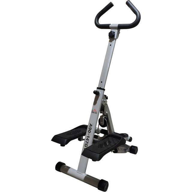 HOMCOM Stepper w/ Handle Hand Grip Workout Fitness Machine For Fitness Aerobic Exercise Home Gym Grey