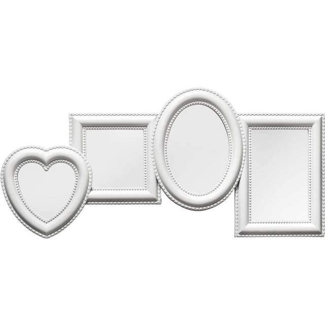 White Photo Frame / Frames For Four Photos Plastic Finish Picture Frames For Wall Contemporary Rectangular Photo Frames For Bedroom / Living Room /