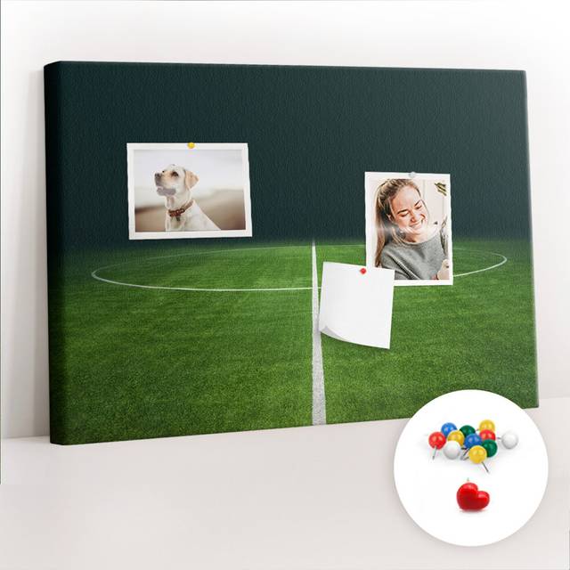 Antonae Football Field Wall Mounted Cork Board - Green (40cm H X 60cm W X 2.5cm D)