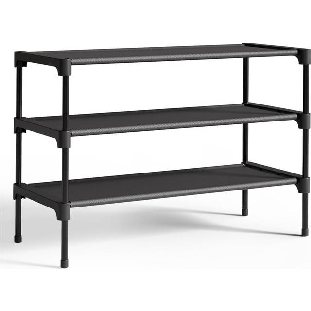 12 Pair Shoe Rack - Black (12)