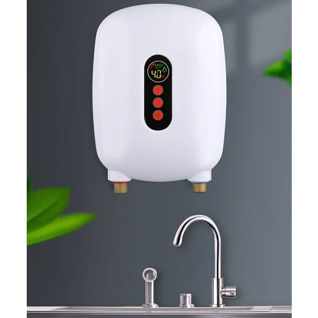 (White) Mini Tankless Water Heater Kitchen Bathroom Sink