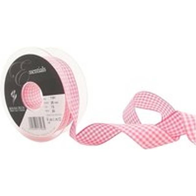 Berisfords Gingham Ribbon 72 Shocking Pink