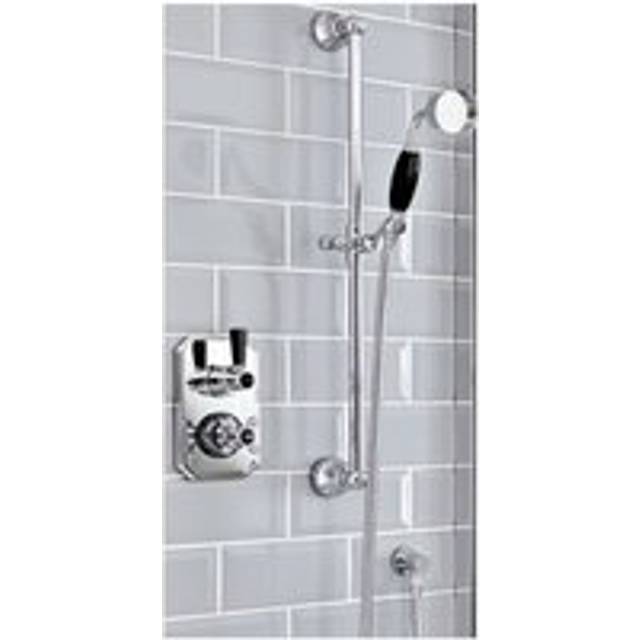 Milano - Elizabeth - Traditional Twin Thermostatic Mixer Shower Valve and Riser Rail Kit with Hand Shower Handset&44 Hose&44 Riser Rail and Outlet