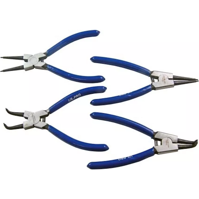 "US PRO 4 Piece 6"" 150mm Circlip, Snap Ring Pliers, Internal External 2059"