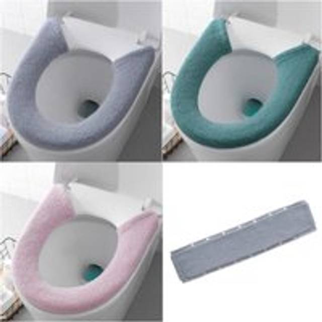 3 Pack Soft Thicker Toilet Seat Cover, 3 Colors Button Style, Reusable Washable Closestool Mat for Bathroom, Universal Toilet Seat Mat, Keep Warm
