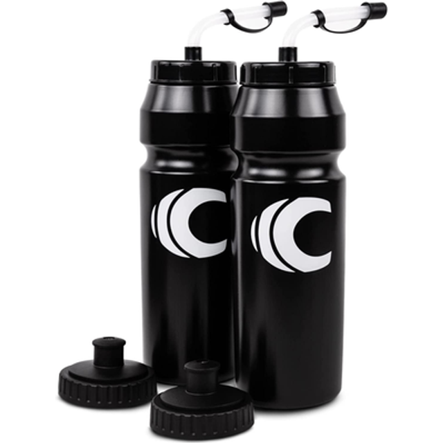 Cannon Sports 1 Liter Squeeze Water Bottle with Straw Lid New Easy Grip 34 Oz Pack of 2 (Black)