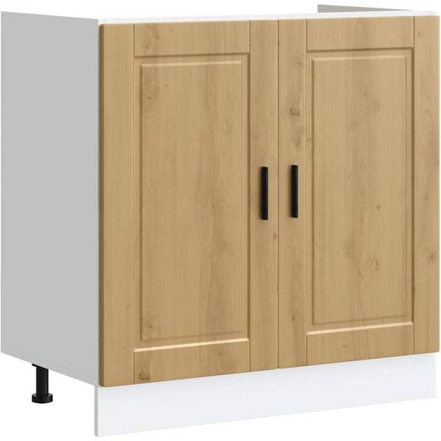 vidaXL Sink Base Cabinet "Porto" Artisan Oak 80x46x81.5 cm Engineered Wood - Brown