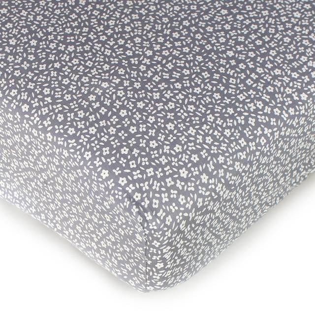 Organic Muslin Crib Sheet in Blueberry Floral