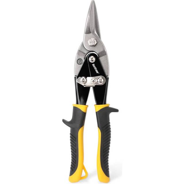 10 Inch Aviation Tin Snips, Heavy Duty Metal Cutter Shears for Cutting Sheet Metal, Straight Cut, Chrome Vanadium Steel
