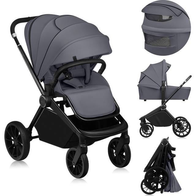 Lionelo MIKA Plus 2-in-1 Duovagn, Grey Stone
