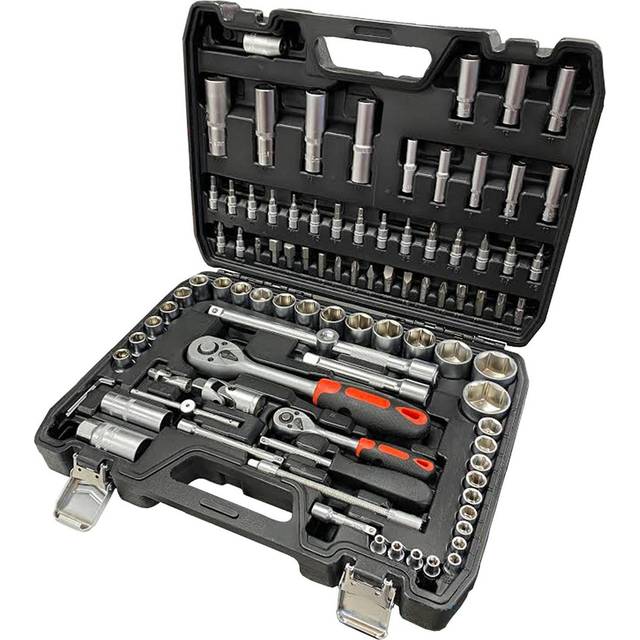 94 Piece Socket Set 1/4 and 1/2 Inch - Black