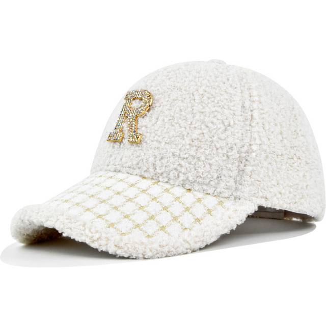 (White) Duck Tongue Cap Metal R Embellishment Baseball Cap For Sun Shading Breathability