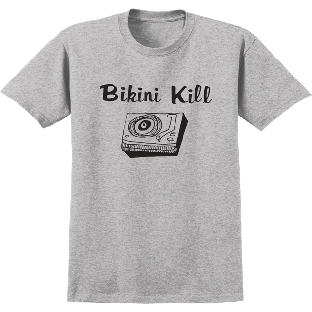 (XXXL) Bikini Kill Record Player (Grey) T-shirt S