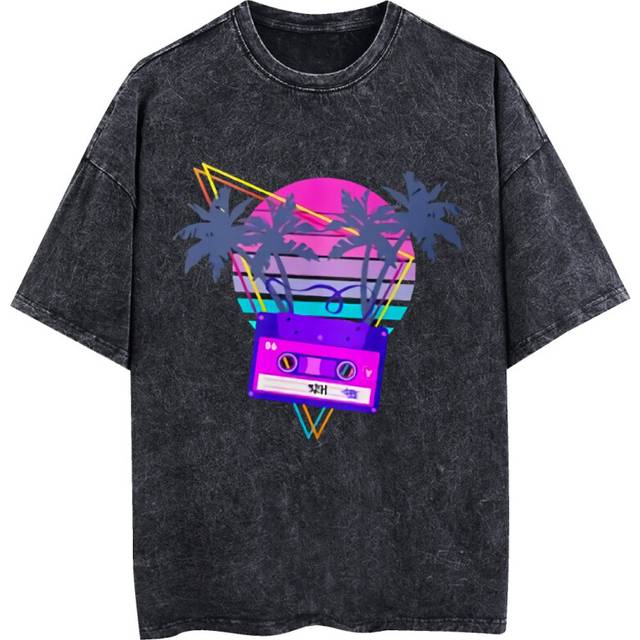 (L) 90S Vaporwave Sunset Cassette In Outrun Synthwave Style Design Essential Vintage T-shirt