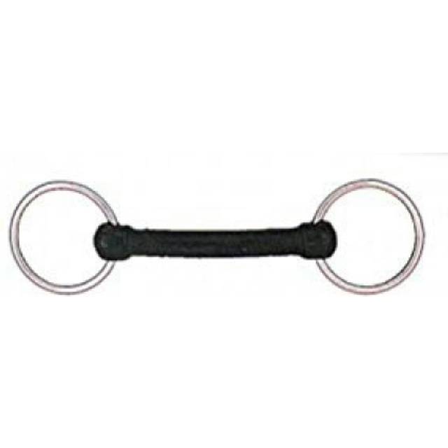 (4in, Black) Lorina Nylon Mullen Mouth Steel Ring Bradoon