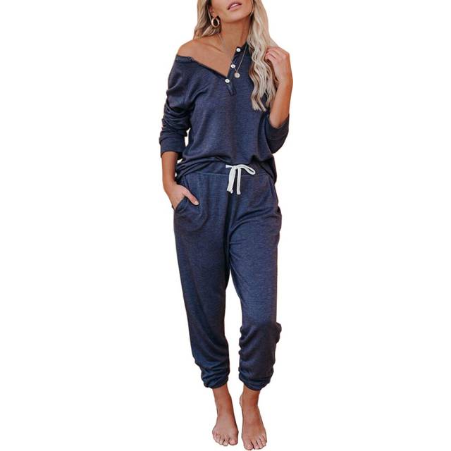 AUTOMET Womens Lounge Sets Pajamass Loungewear Long Sleeve Soft Tops with Jogger Sweatpants Tracksuit Sweatsuits 2 Piece Fall Outfits 2022 Winter Clo