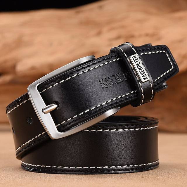 (120cm 40to43 Inch, 049Black) Fashion Men Belts Genuine Leather Luxury Designer Brown Vintage Waist