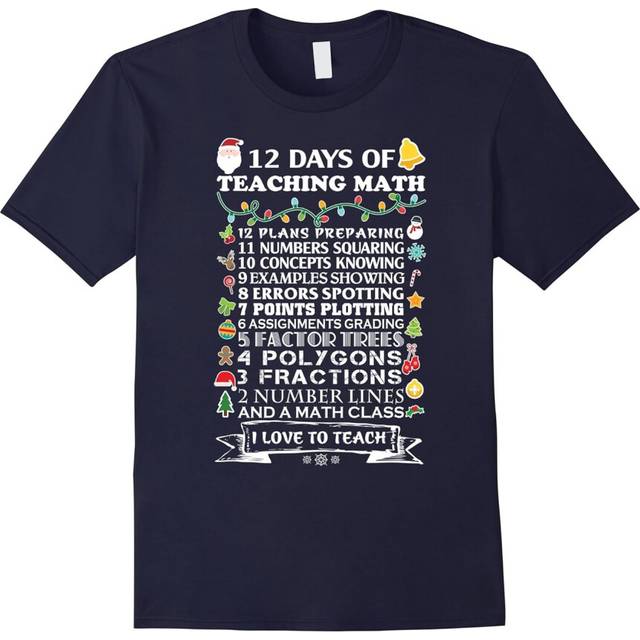 (XXL) JP.Shirt 12 Days of Teaching Math Teacher Christmas Gifts-Father's Day
