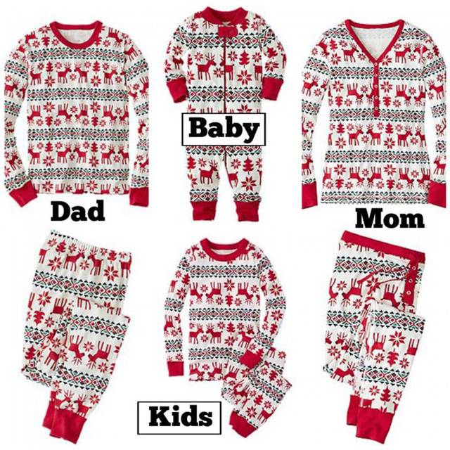 (Dad M) Family Matching Pajama Sets Matching Christmas Pjs Family Christmas Pyjamas Reindeer Printed Xmas Sleepwear for Adults Kids