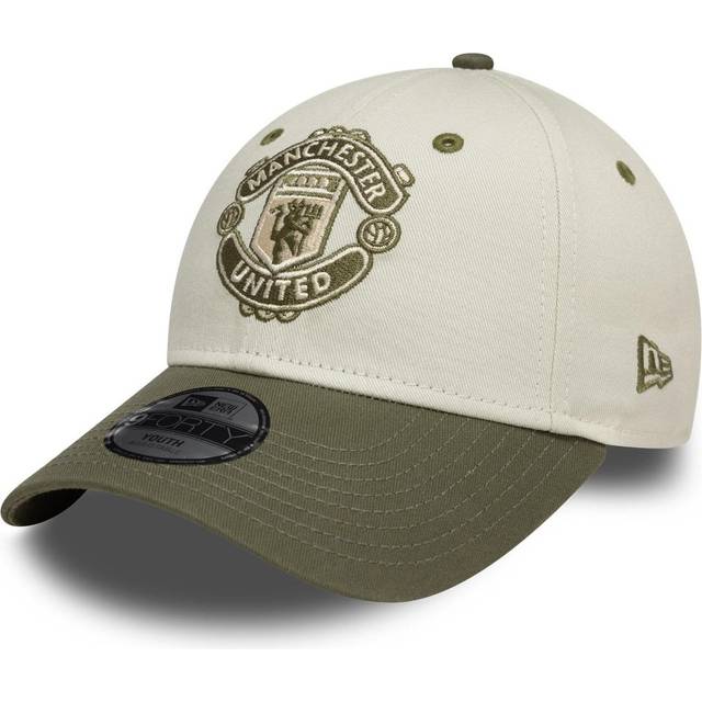 New Era - Football Beige adjustable Keps - Kids Manchester United Contrast Visor Ktd 9FORTY Man Ivory/Olive Adjustable @ Hatstore