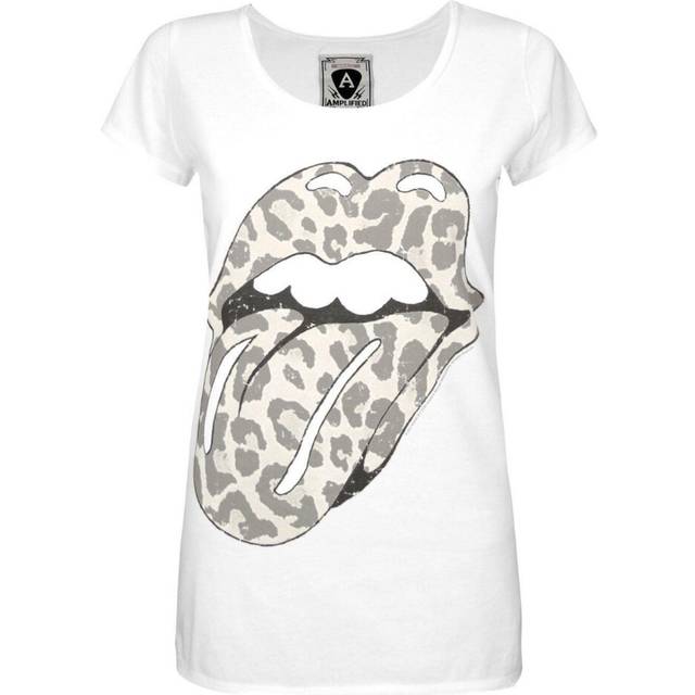 Amplified Womens/Ladies Leopard Lick The Rolling Stones Scoop Neck T-Shirt