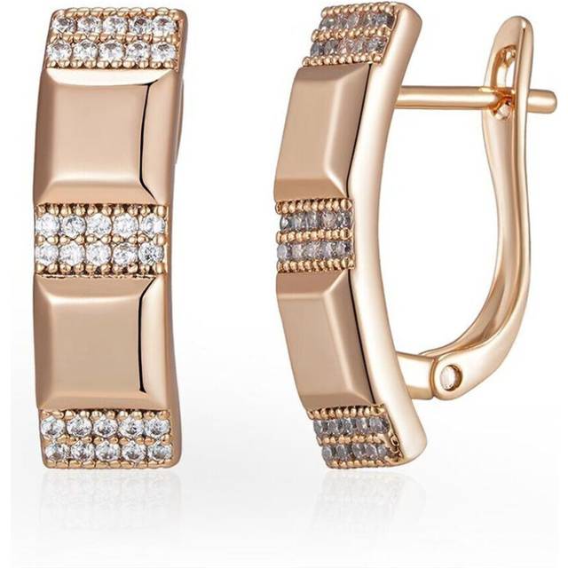 Kinel Rose Gold Color Square Drop Earrings For Women Zircon Trendy Jewelry Daily Wear