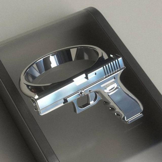 (8) New Gothic Personalized Vintage Jewelry Pistol Ring Punk Desert Eagle Women Male Ring Jewelry Size 6-13