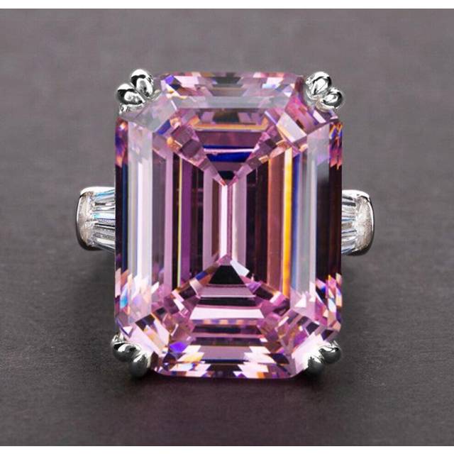 (pink, Number 7) "cao Shi Luxury Rectangular Zircon Women's Engagement Ring"