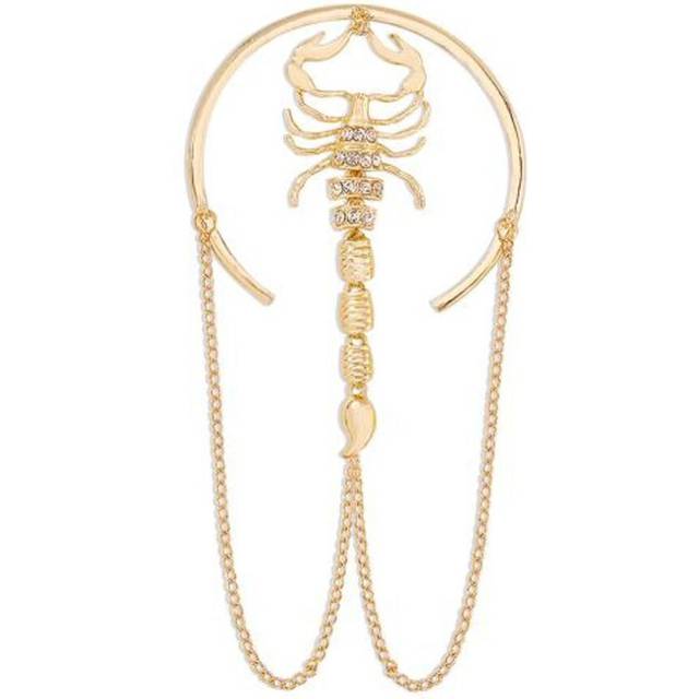 (golden) Upper Arm Ring Scorpion Shape Gothic Women Long Lasting Bright Luster Arm Bracelet Bangle For Club