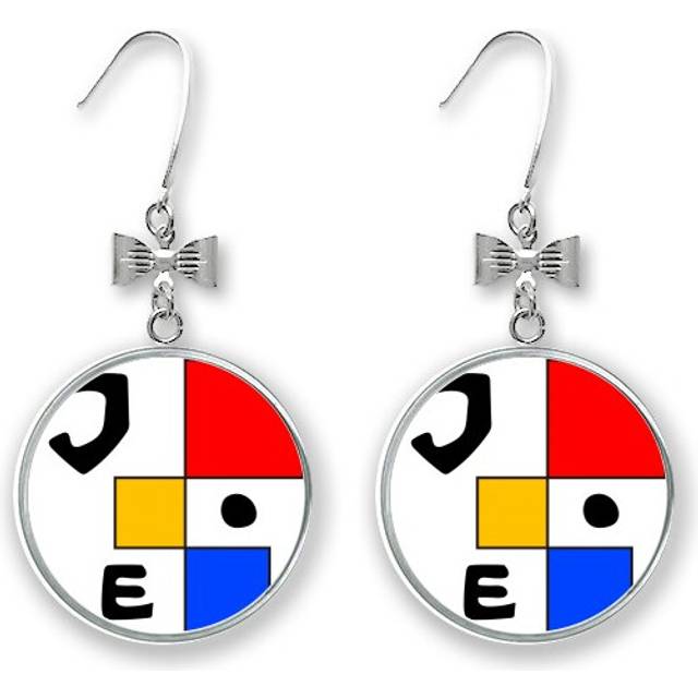 america president person joe colorful square bow ears drop stud pierced hook