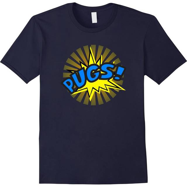 (XL) Pugs T Shirt Pugs Superhero Word Bubble I Love Pugs-Father's Day