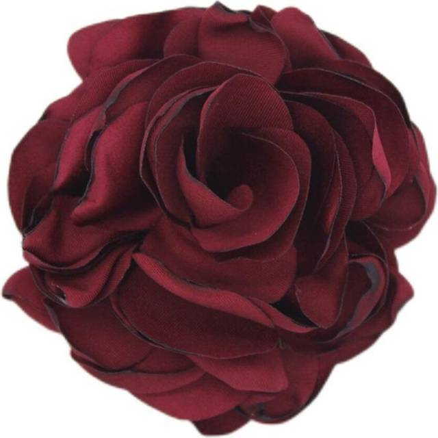 (wine red) 1pc Handmade Lapel Pin Gift Fabric Corsage Flower Brooch Cloth Elegant Accessories Wome Art - Red