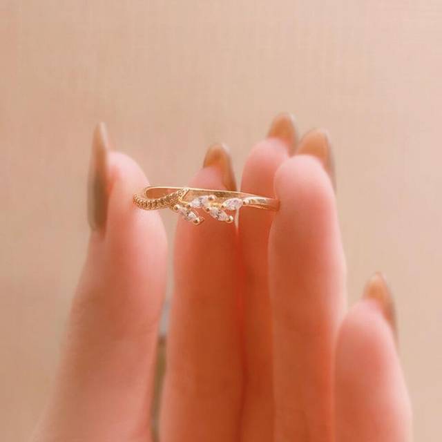 (gold, 5) Exquisite Ring Eternity Wedding Band Filigree Leaf Jewelry Proposal Anniversary Gift