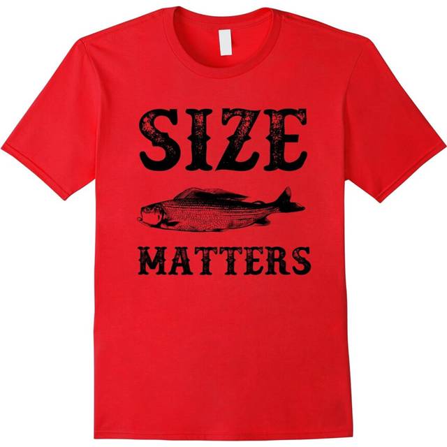 (L) Size Matters Fish T Shirts Funny Gifts For Fishing Lover-Father's Day